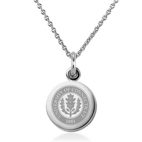 UConn Necklace with Charm in Sterling Silver Shot #1