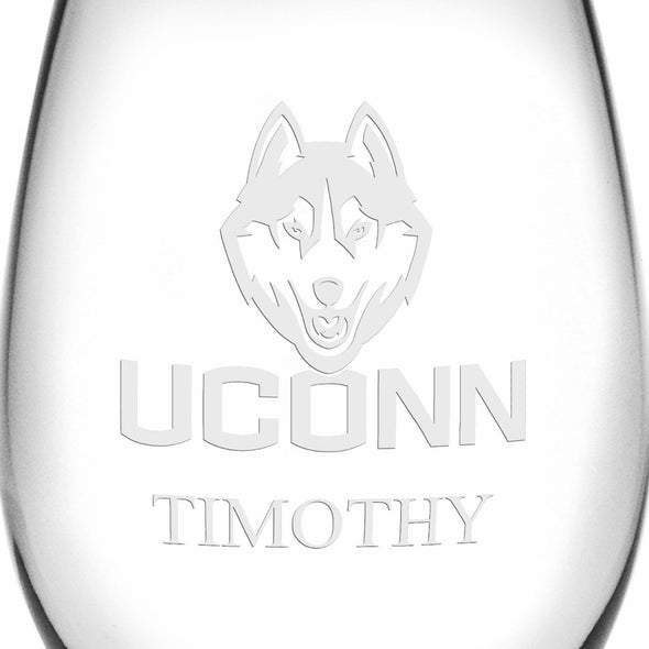 UConn Stemless Wine Glasses Made in the USA - Set of 2 Shot #3