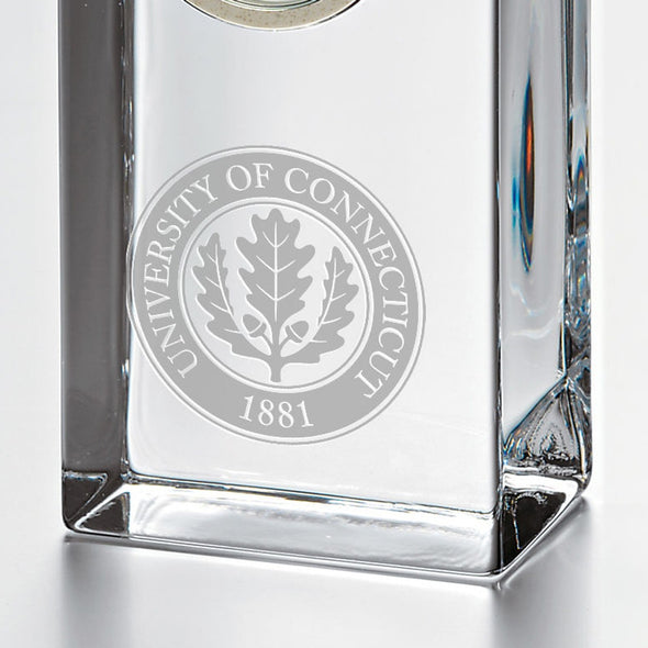 UConn Tall Glass Desk Clock by Simon Pearce Shot #2
