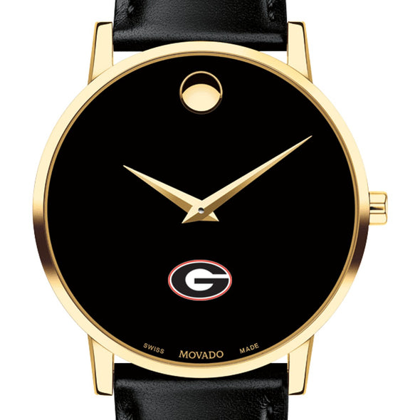 UGA Men&#39;s Movado Gold Museum Classic Leather Shot #1
