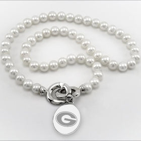 UGA Pearl Necklace with Sterling Silver Charm Shot #1