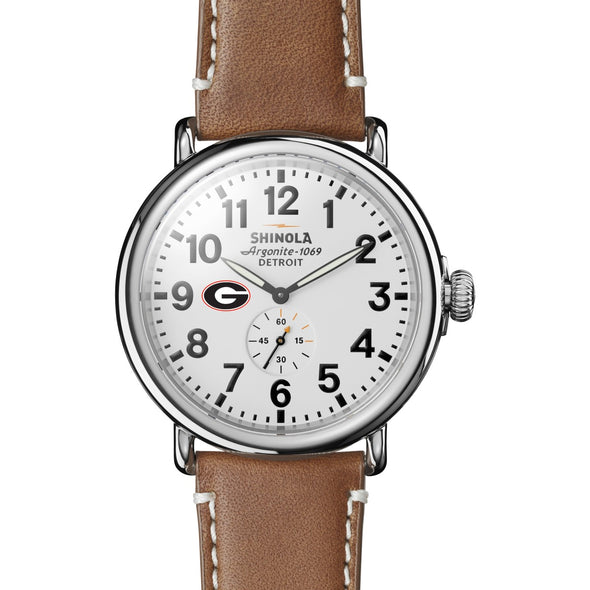 UGA Shinola Watch, The Runwell 47 mm White Dial Shot #2