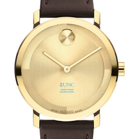 UNC Kenan–Flagler Business School Men&#39;s Movado BOLD Gold with Chocolate Leather Strap Shot #1