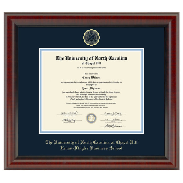 UNC Kenan-Flagler Diploma Frame, the Fidelitas Shot #1