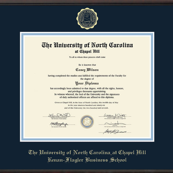 UNC Kenan-Flagler Diploma Frame, the Fidelitas Shot #2