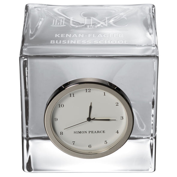 UNC Kenan-Flagler Glass Desk Clock by Simon Pearce Shot #2