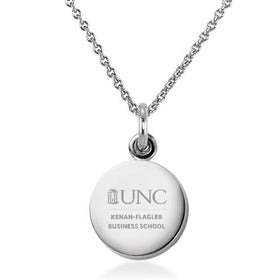 UNC Kenan-Flagler Necklace with Charm in Sterling Silver Shot #1
