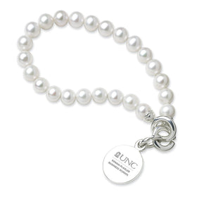 UNC Kenan-Flagler Pearl Bracelet with Sterling Silver Charm Shot #1