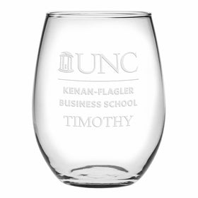 UNC Kenan-Flagler Stemless Wine Glasses Made in the USA - Set of 2 Shot #1