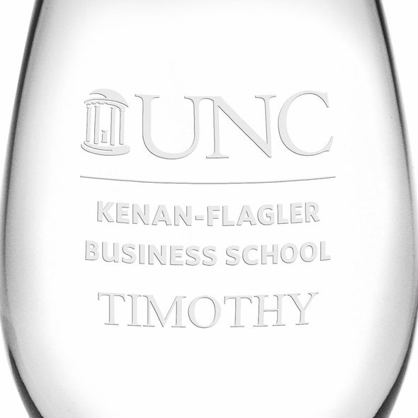 UNC Kenan-Flagler Stemless Wine Glasses Made in the USA - Set of 2 Shot #3