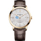 UNC Men's Baume et Mercier 40mm Gold PVD Classima Watch with Silver Dial & Dark Brown Leather Strap Shot #2