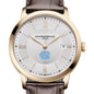 UNC Men's Baume et Mercier 40mm Gold PVD Classima Watch with Silver Dial & Dark Brown Leather Strap Shot #1
