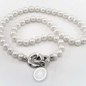 UNC Pearl Necklace with Sterling Silver Charm Shot #1