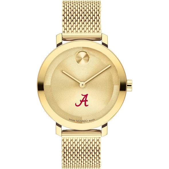 University of Alabama Women&#39;s Movado Bold Gold with Mesh Bracelet Shot #2