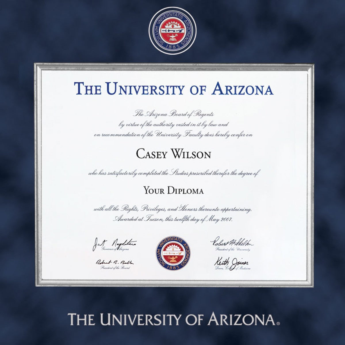 University of Arizona Diploma Frame Excelsior M.LaHart & Co.