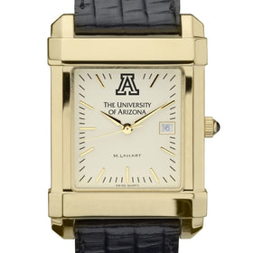 University of Arizona Men's Gold Quad with Leather Strap Shot #1