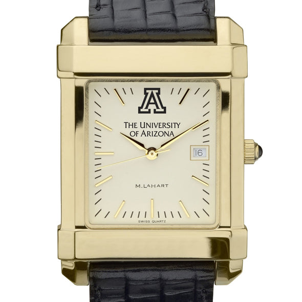 University of Arizona Men's Gold Quad with Leather Strap Shot #1