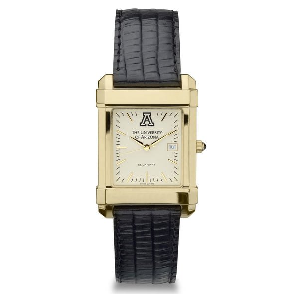 University of Arizona Men's Gold Quad with Leather Strap Shot #2