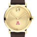 University of Arizona Men's Movado BOLD Gold with Chocolate Leather Strap