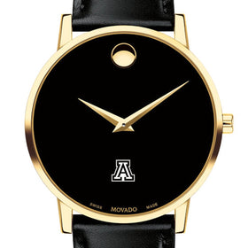 University of Arizona Men's Movado Gold Museum Classic Leather Shot #1
