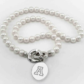 University of Arizona Pearl Necklace with Sterling Silver Charm Shot #1