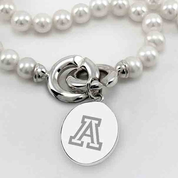 University of Arizona Pearl Necklace with Sterling Silver Charm Shot #2