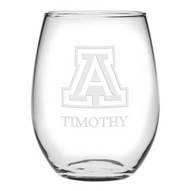 University of Arizona Stemless Wine Glasses Made in the USA - Set of 2 Shot #1