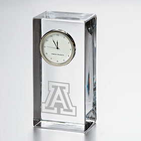University of Arizona Tall Glass Desk Clock by Simon Pearce Shot #1