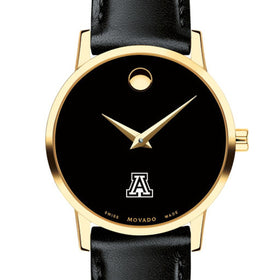 University of Arizona Women's Movado Gold Museum Classic Leather Shot #1