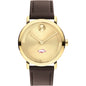 University of Arkansas Men's Movado BOLD Gold with Chocolate Leather Strap Shot #2