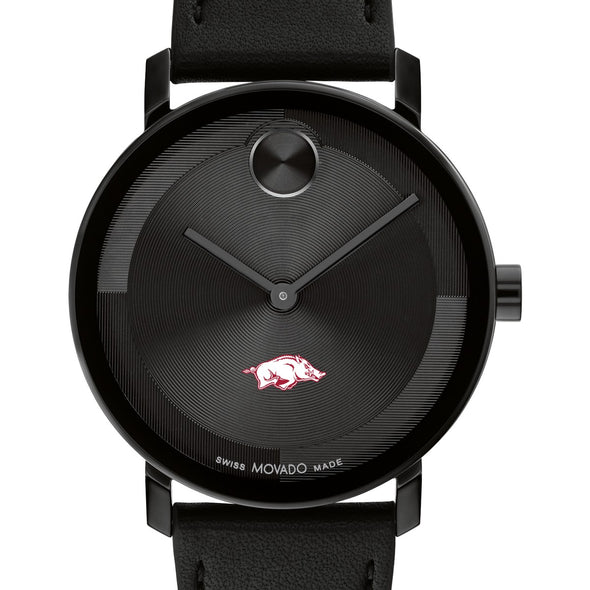 University of Arkansas Men's Movado BOLD with Black Leather Strap Shot #1