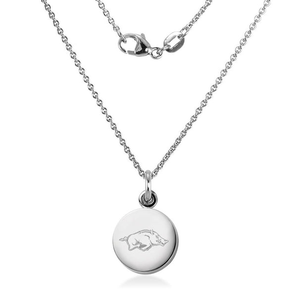 University of Arkansas Necklace with Charm in Sterling Silver Shot #2