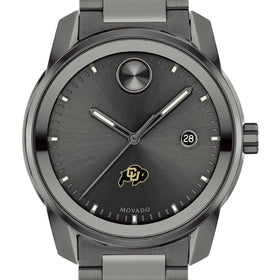 University of Colorado Men's Movado BOLD Gunmetal Grey with Date Window Shot #1
