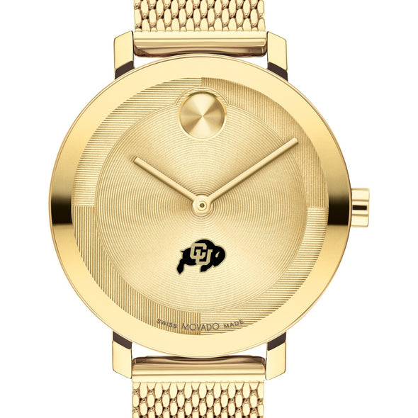 University of Colorado Women's Movado Bold Gold with Mesh Bracelet Shot #1