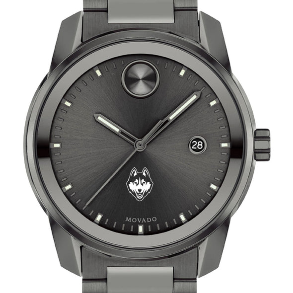 University of Connecticut Men's Movado BOLD Gunmetal Grey with Date Window Shot #1