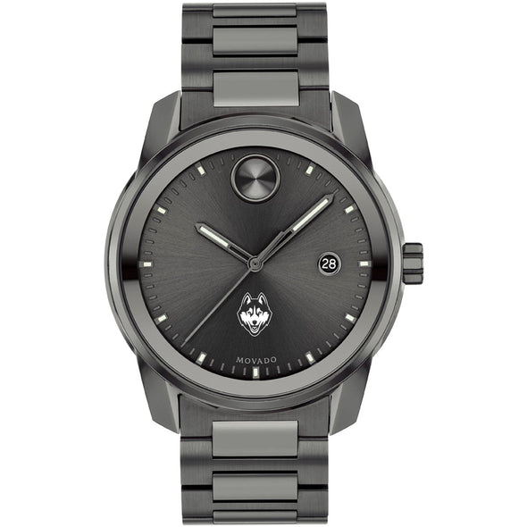 University of Connecticut Men's Movado BOLD Gunmetal Grey with Date Window Shot #2