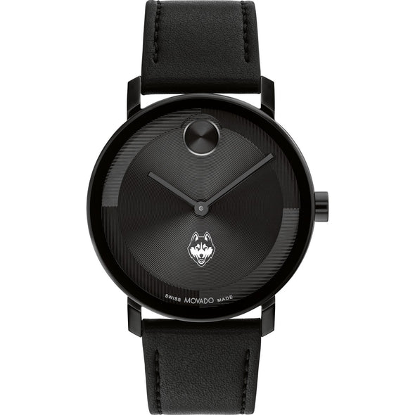 University of Connecticut Men&#39;s Movado BOLD with Black Leather Strap Shot #2