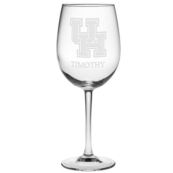 University of Houston Red Wine Glasses - Set of 2 - Made in the USA Shot #2