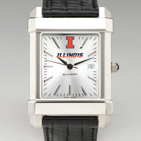 University of Illinois Men's Collegiate Watch with Leather Strap Shot #1