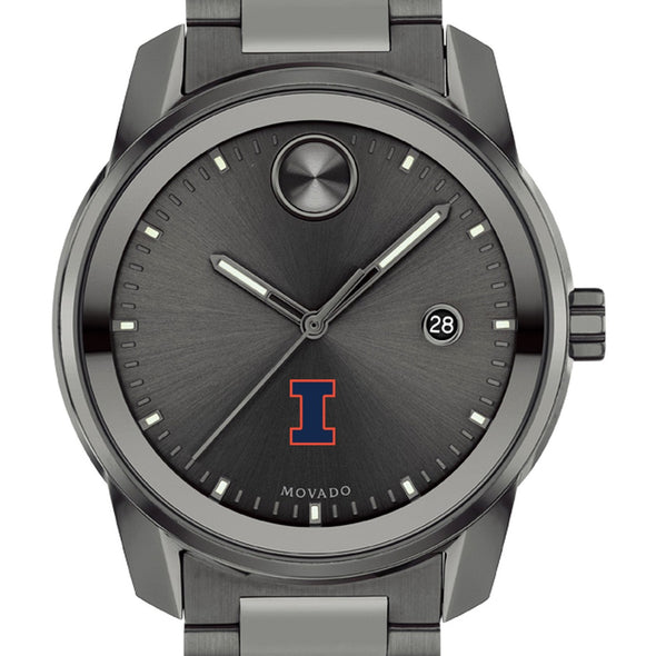 University of Illinois Men's Movado BOLD Gunmetal Grey with Date Window Shot #1