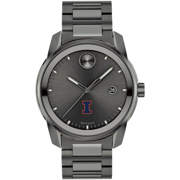 University of Illinois Men's Movado BOLD Gunmetal Grey with Date Window Shot #2