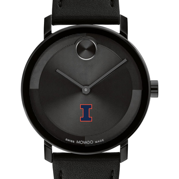 University of Illinois Men's Movado BOLD with Black Leather Strap Shot #1