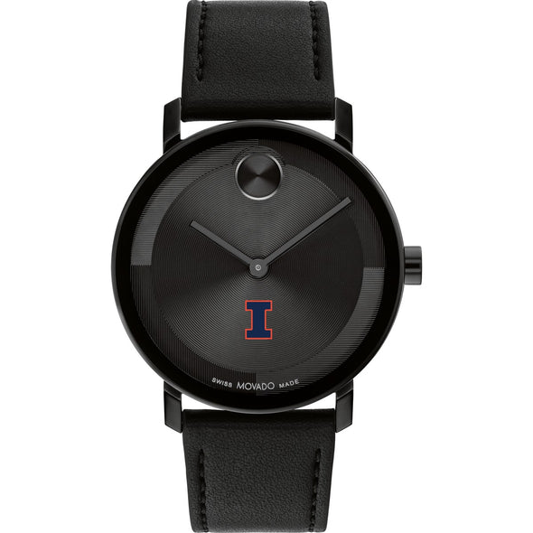 University of Illinois Men's Movado BOLD with Black Leather Strap Shot #2