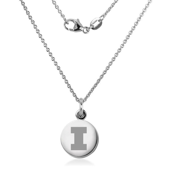 University of Illinois Necklace with Charm in Sterling Silver Shot #2