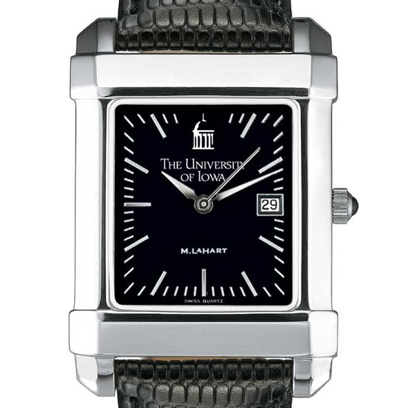 University of Iowa Men's Black Quad with Leather Shot #1