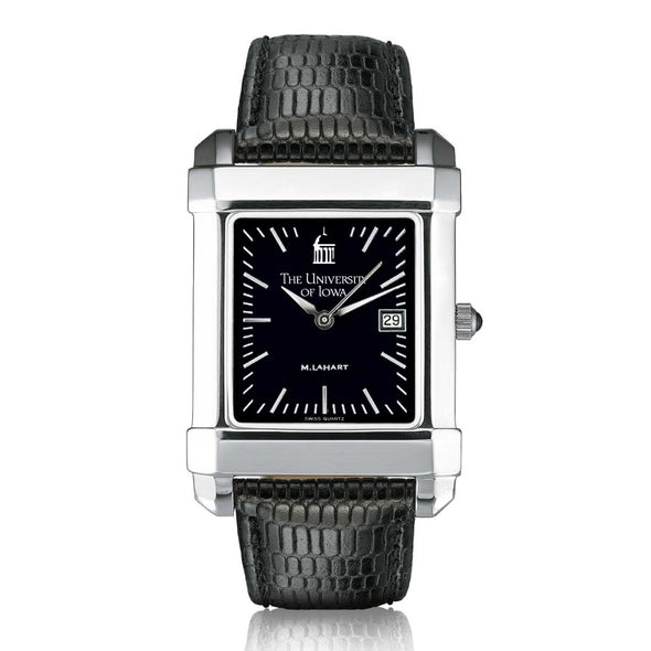 University of Iowa Men's Black Quad with Leather Shot #2