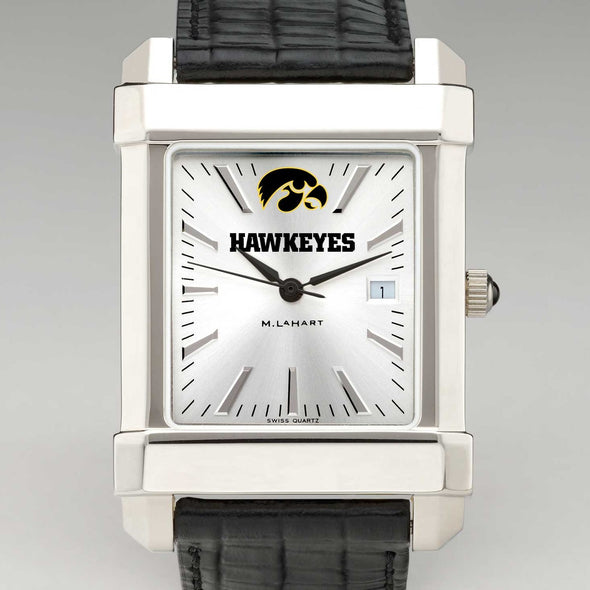 University of Iowa Men&#39;s Collegiate Watch with Leather Strap Shot #1