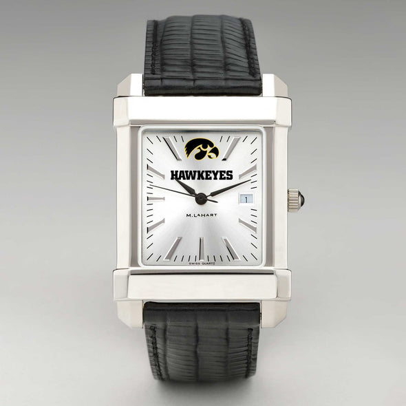 University of Iowa Men's Collegiate Watch with Leather Strap Shot #2