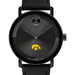 University of Iowa Men's Movado BOLD with Black Leather Strap