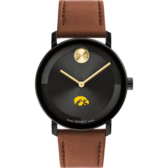 University of Iowa Men&#39;s Movado BOLD with Cognac Leather Strap Shot #2
